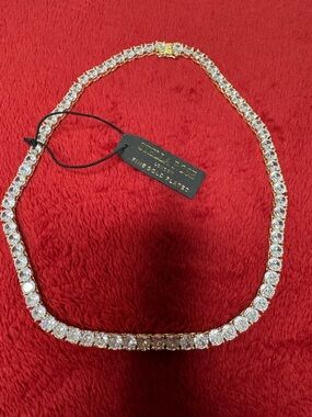 Stella Rose Gold-Plated Clear Crystal Tennis Necklace